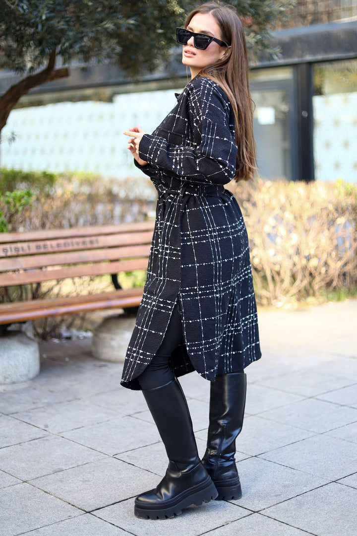 Black Belted Coat BCBSK-25700-3499 - Saltillo