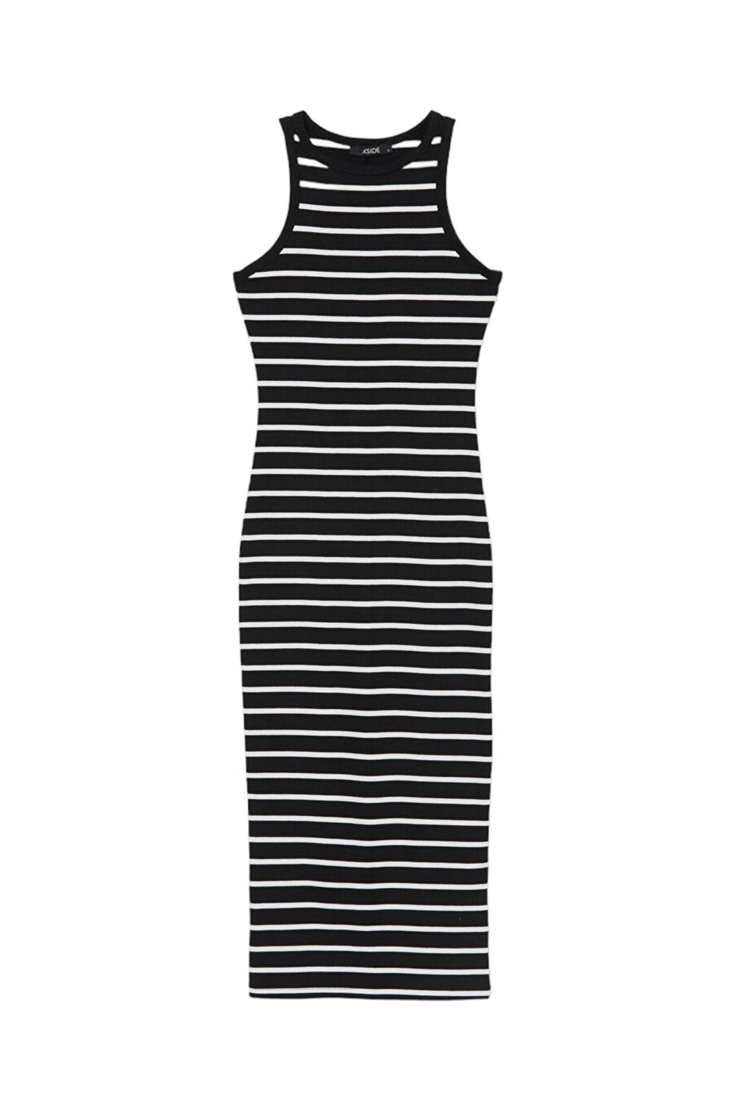 Black and White Halter Neck Bodycon Knit Dress BC25PKN06 - Irvington