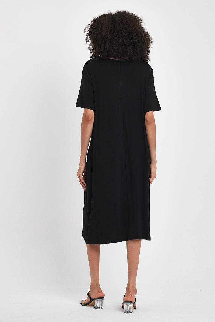 Maxi Boy Black and White Embroidered Knitted Viscose Dress BCVL-251025 - Dachau