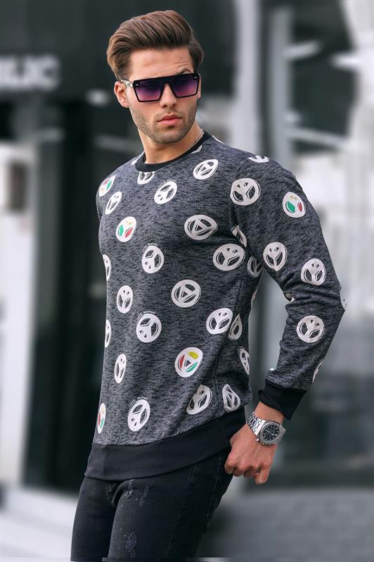 MDX Black Bicycle Collar Printed Sweatshirt 1707 - Gorinchem