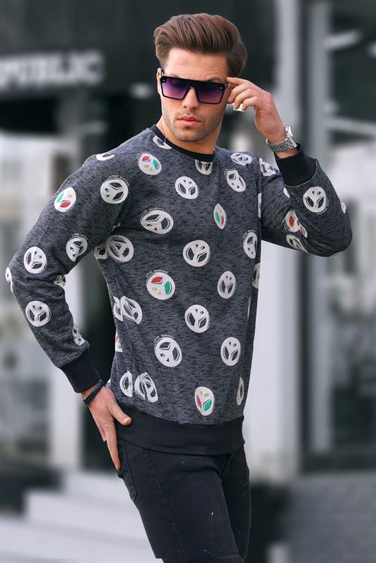MDX Black Bicycle Collar Printed Sweatshirt 1707 - Gorinchem