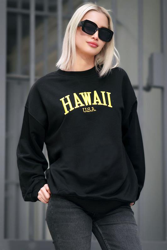 MDX Black Bicycle Collar Printed Sweatshirt MG1922 - Campeche