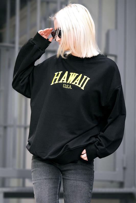 MDX Black Bicycle Collar Printed Sweatshirt MG1922 - Campeche