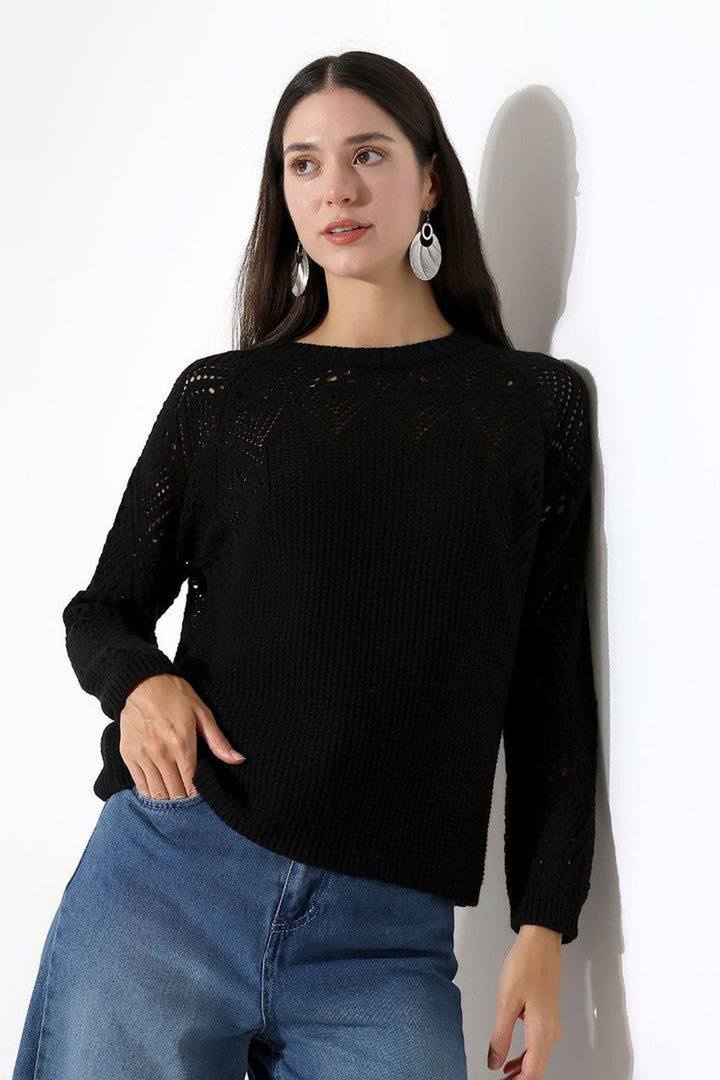 Black Bicycle Collar Embroidered Sweater BCES-252036 - Methuen Town