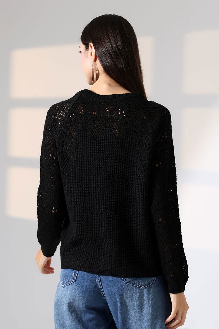 Black Bicycle Collar Embroidered Sweater BCES-252036 - Methuen Town