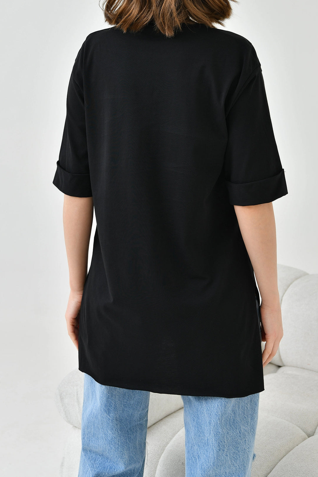 Black Bicycle Collar Oversize Expedition Printed T-Shirt BC241124 - Troy