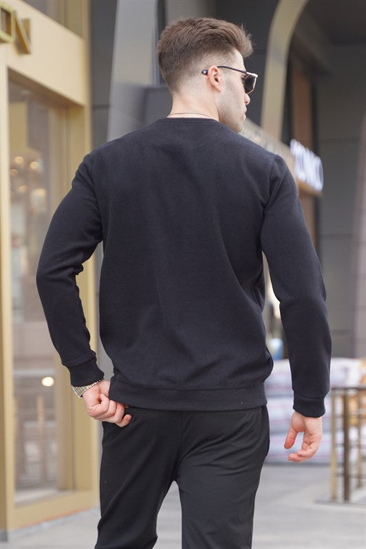 MDX Black Bicycle Collar Regular Fit Basic Sweatshirt 5799 - Raleigh