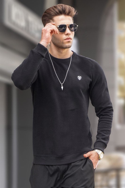 MDX Black Bicycle Collar Regular Fit Basic Sweatshirt 5799 - Raleigh