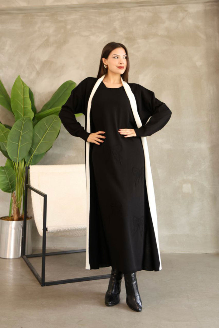 Black Bicycle Collar Knit Dress BCES-252024 - La Paz