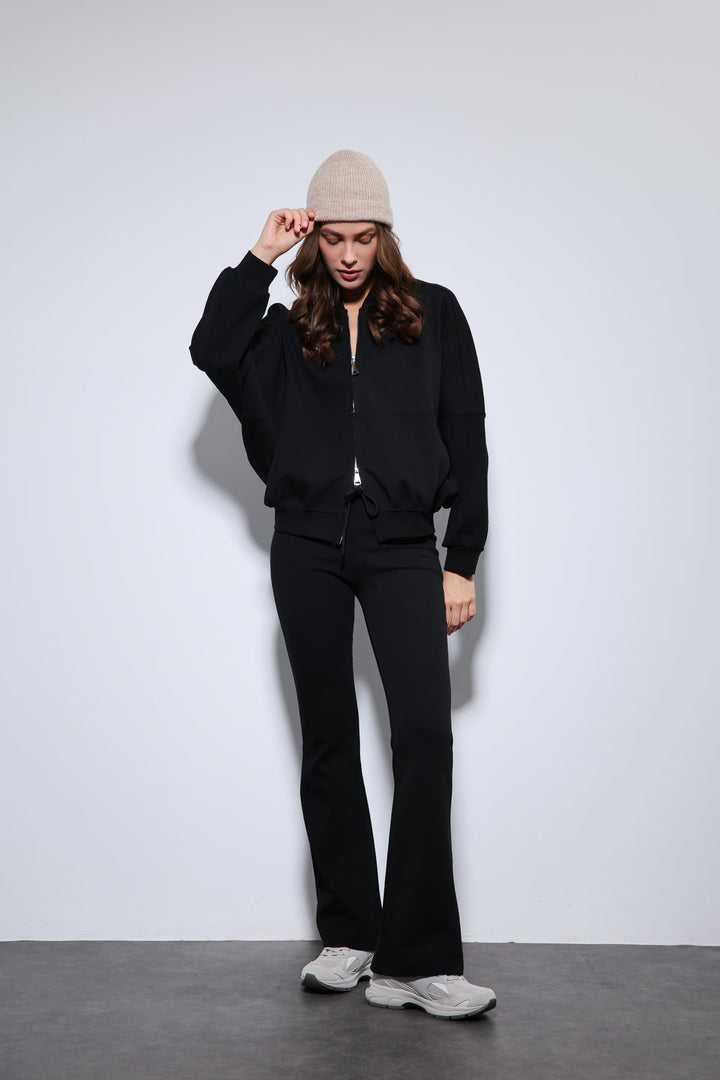 ANT Antioch Black Bomber Jacket and Spanish Flare Sweat Suit - Herford