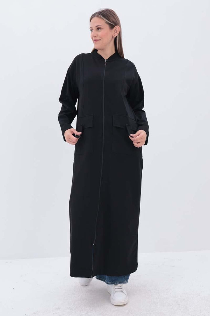 TLD Women Allday Black Pocketed Judge Collar Overcoat - Rohnert Park