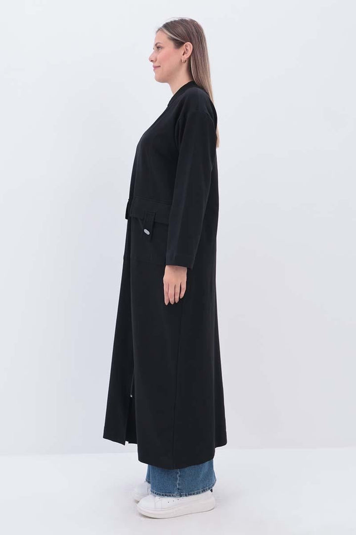 TLD Women Allday Black Pocketed Judge Collar Overcoat - Rohnert Park