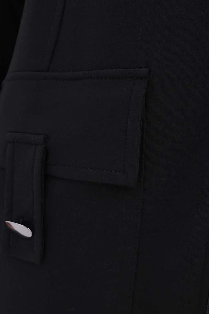TLD Women Allday Black Pocketed Judge Collar Overcoat - Rohnert Park