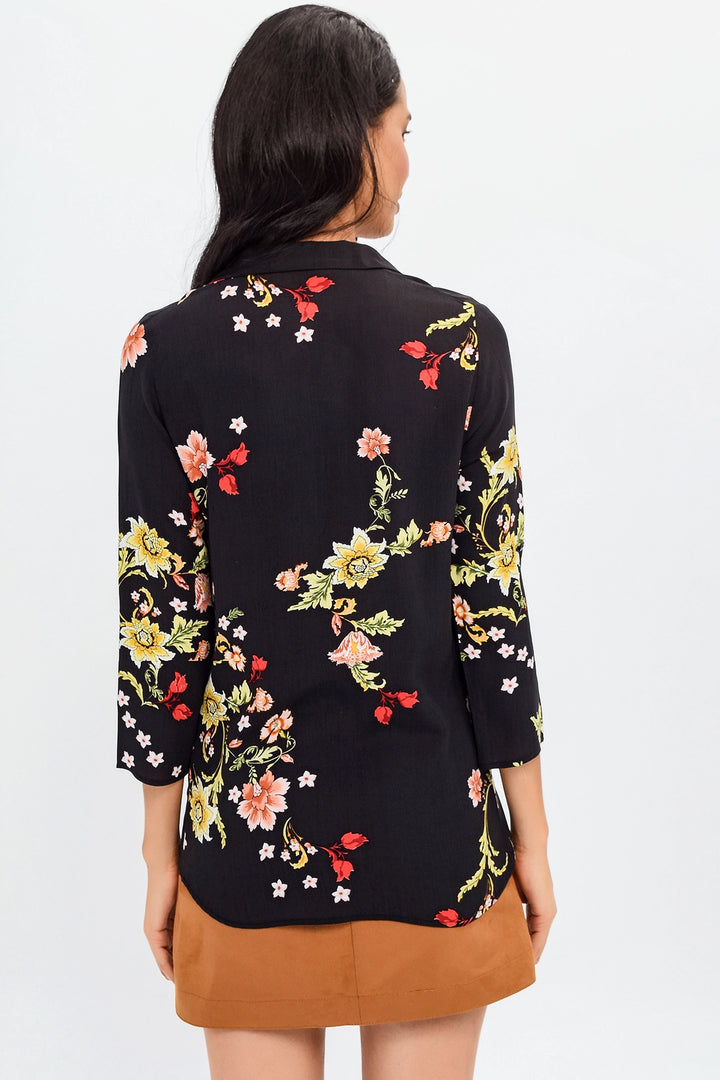 Black Flower Patterned Shirt BCBSK-25700-H5036 - Bassano del Grappa