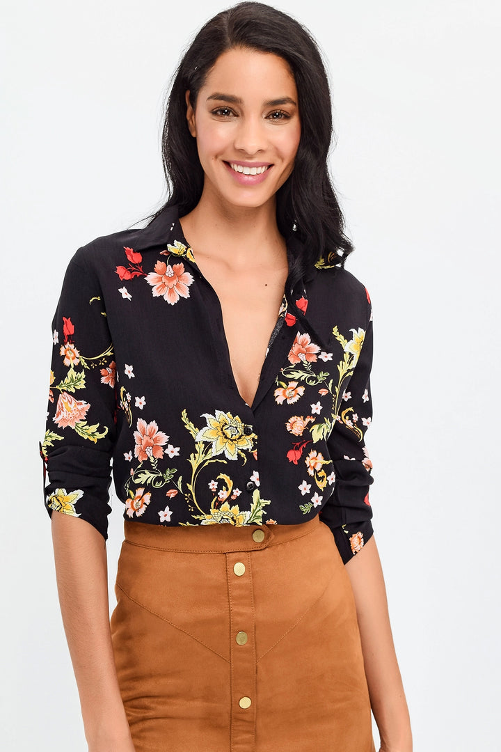 Black Flower Patterned Shirt BCBSK-25700-H5036 - Bassano del Grappa