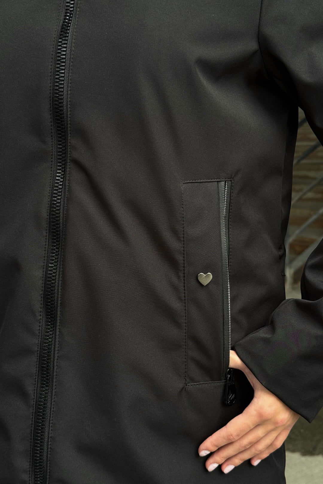 Black Double Pocket Hooded Coat BCVL-254203 - Saint-Priest
