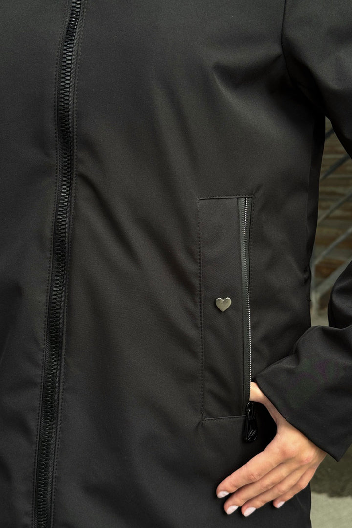 Black Double Pocket Hooded Coat BCVL-254203 - Saint-Priest