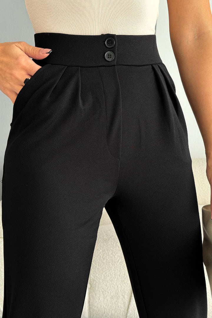 Black Double Pocket Lycra Crepe Carrot Pants BC241069 - Philadelphia