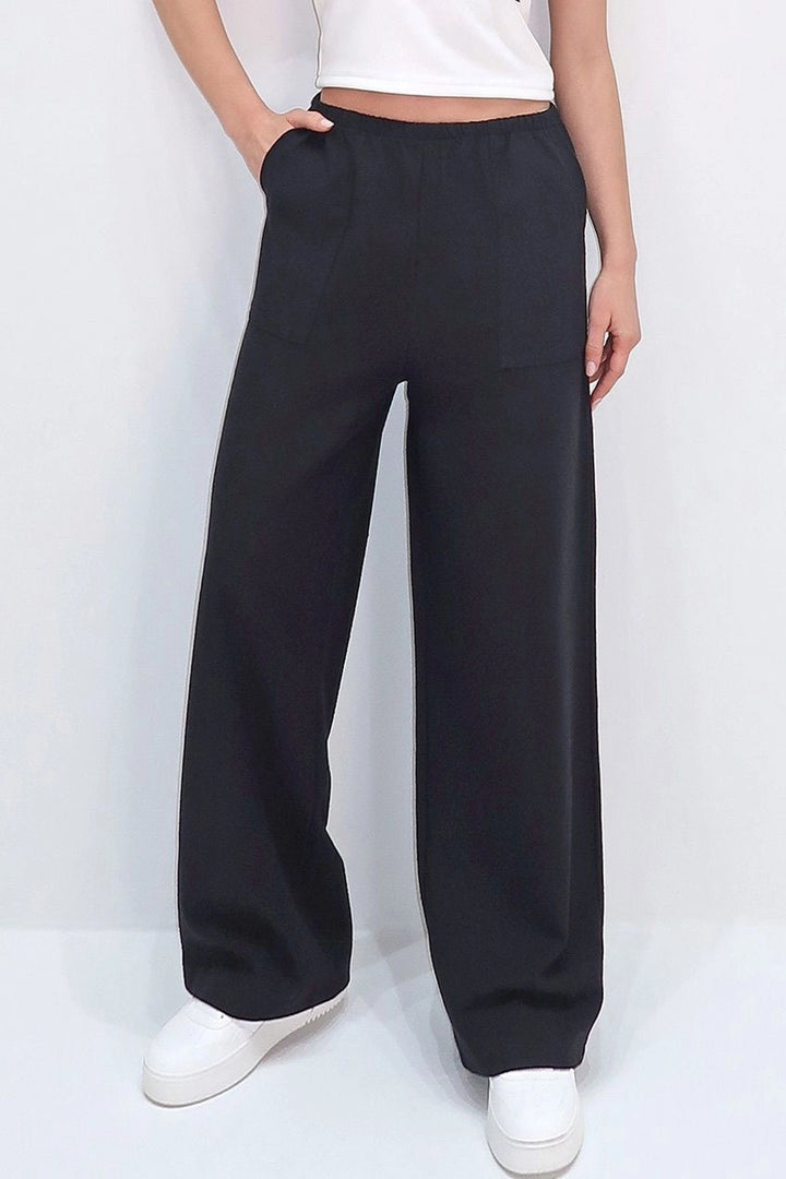 Black Double Pocket Summer Linen Woven Trousers BCIR-251001 - Suharekë