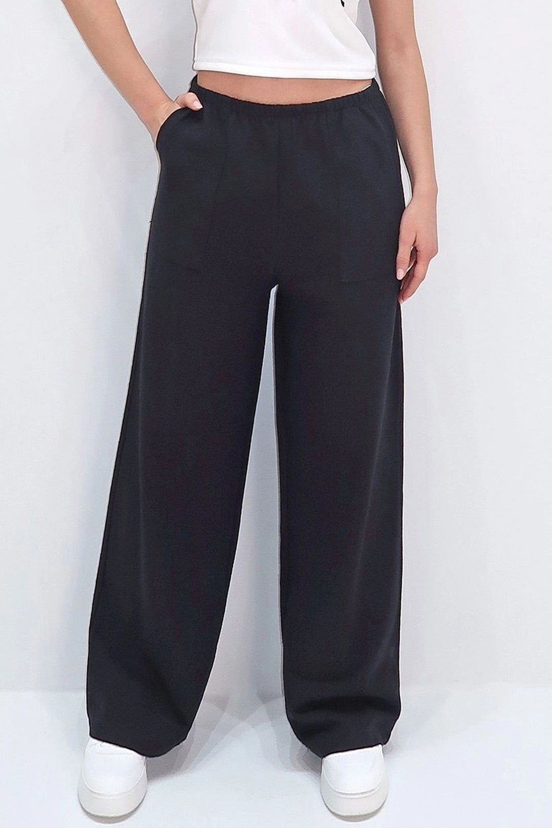 Black Double Pocket Summer Linen Woven Trousers BCIR-251001 - Suharekë