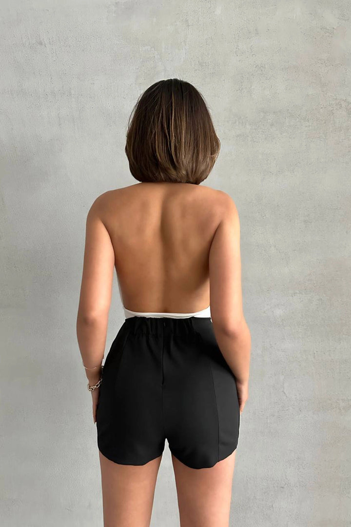 Black Double Slit Shorts Skirt BCHN-25250364 - Jesús María