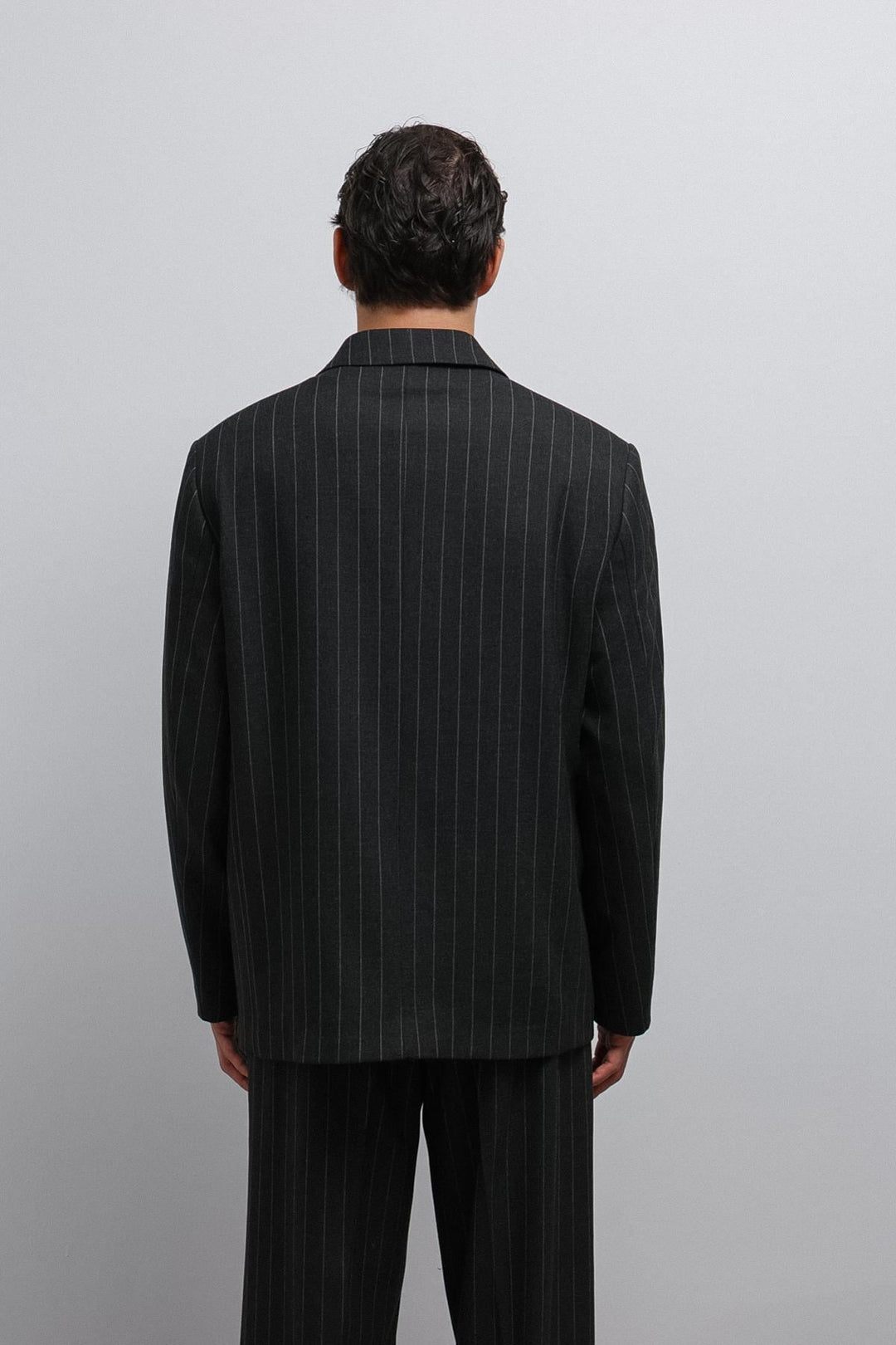 ANT Antioch Siyah Çizgili Kruvaze Erkek Blazer Ceket - Burlington
