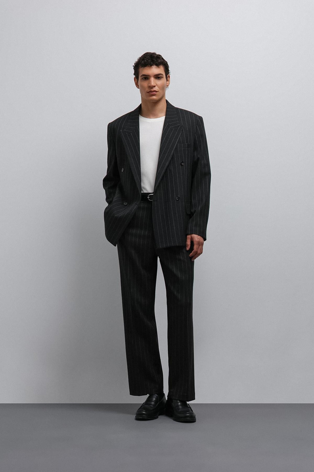 ANT Antioch Siyah Çizgili Kruvaze Erkek Blazer Ceket - Burlington