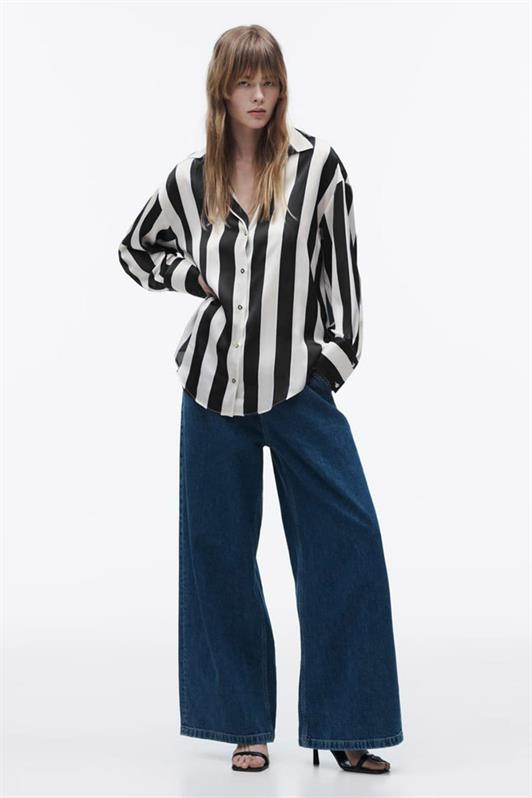 MDX Black Striped Oversized Women's Shirt MG1850 - San Angelo