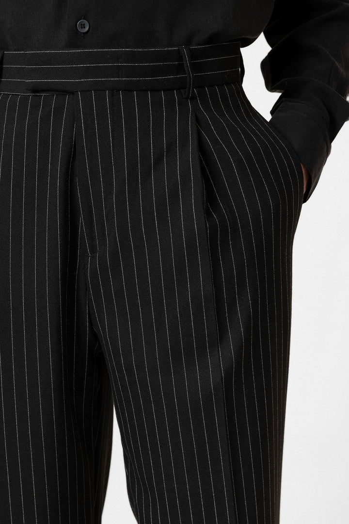 ANT Antioch Siyah Çizgili Relaxed Fit Erkek Pantolon - La Paz