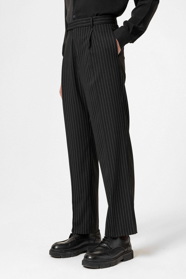 ANT Antioch Siyah Çizgili Relaxed Fit Erkek Pantolon - La Paz
