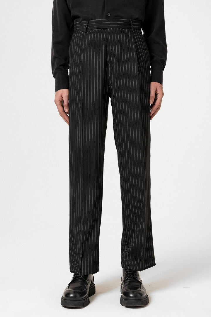 ANT Antioch Siyah Çizgili Relaxed Fit Erkek Pantolon - La Paz