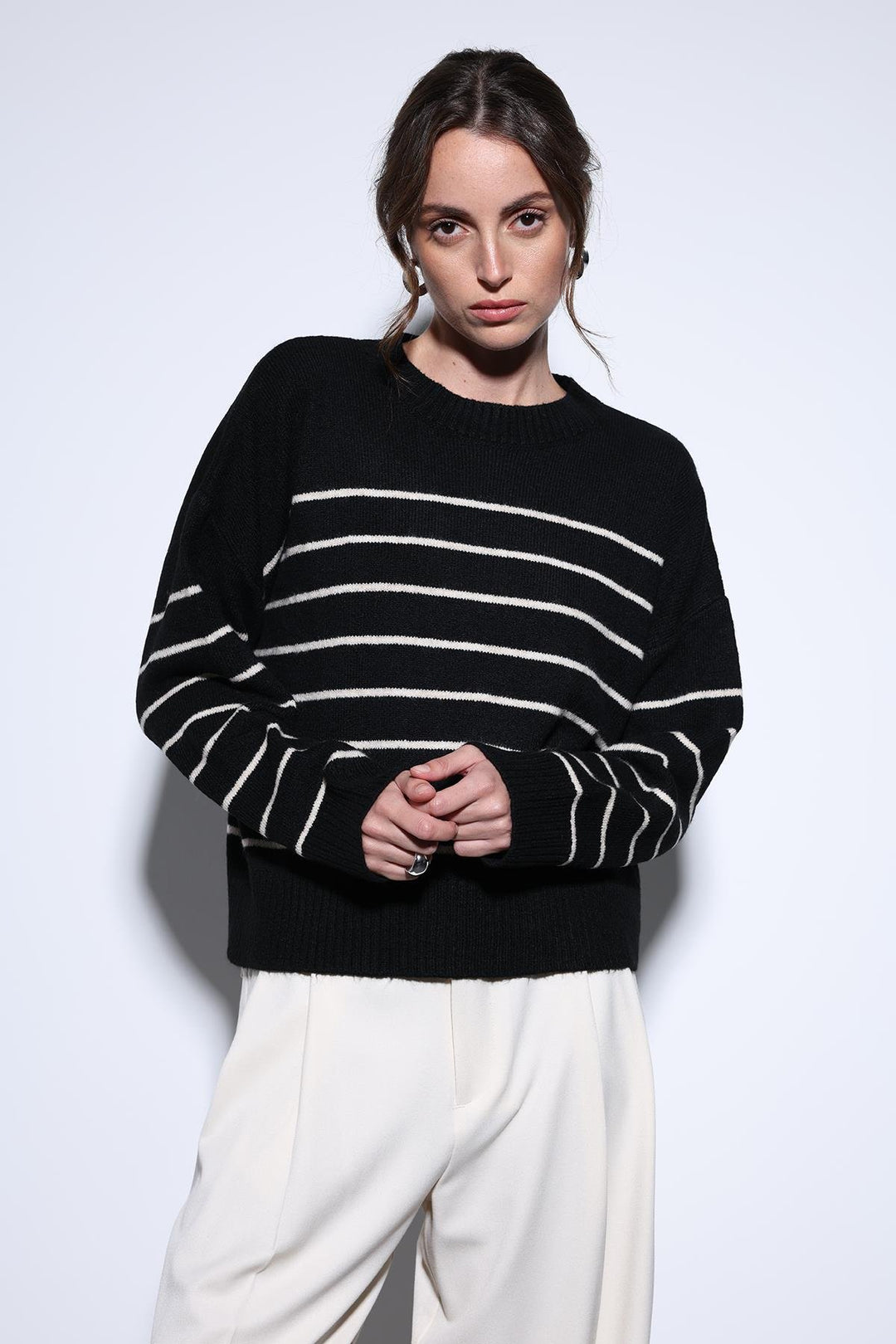 ANT Antioch Black Striped Sweater - Upper Arlington