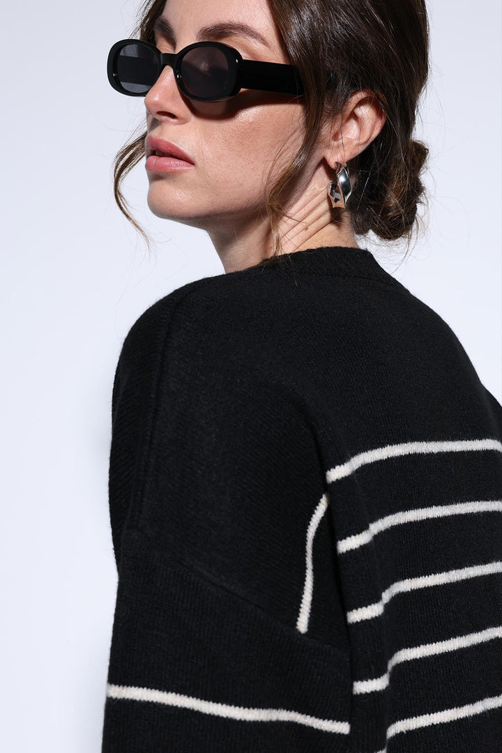 ANT Antioch Black Striped Sweater - Upper Arlington