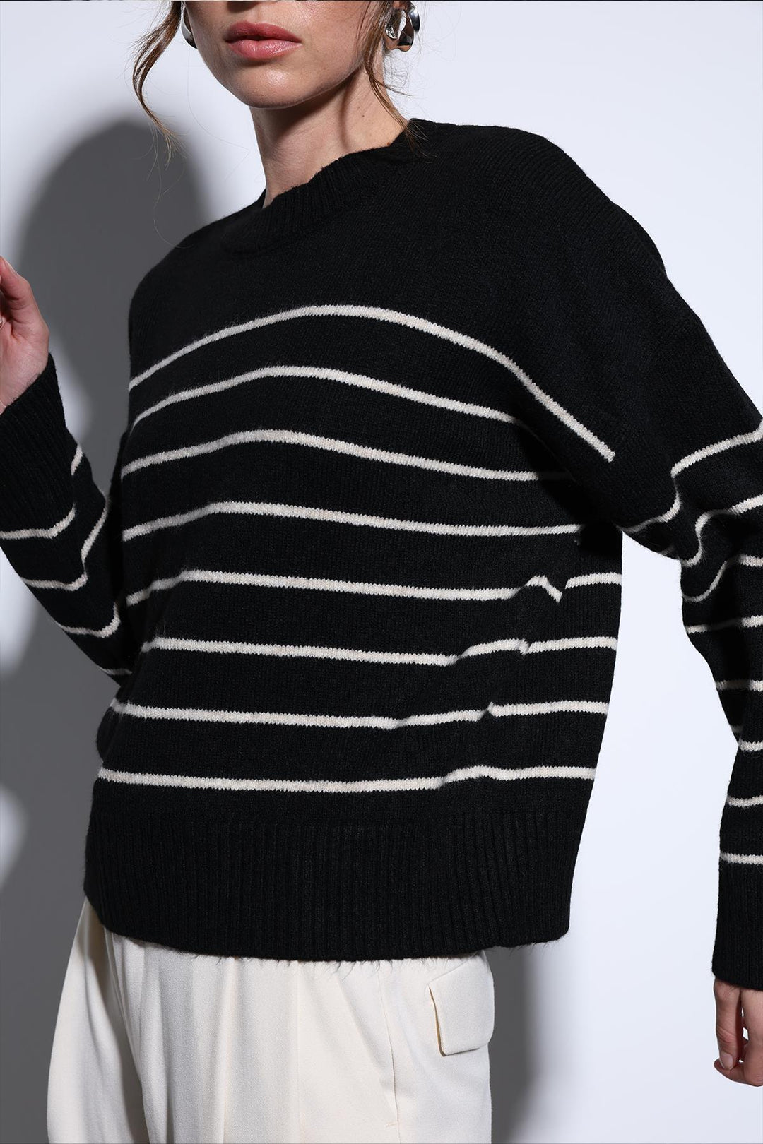 ANT Antioch Black Striped Sweater - Upper Arlington
