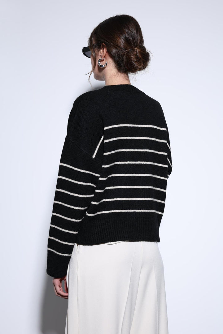 ANT Antioch Black Striped Sweater - Upper Arlington