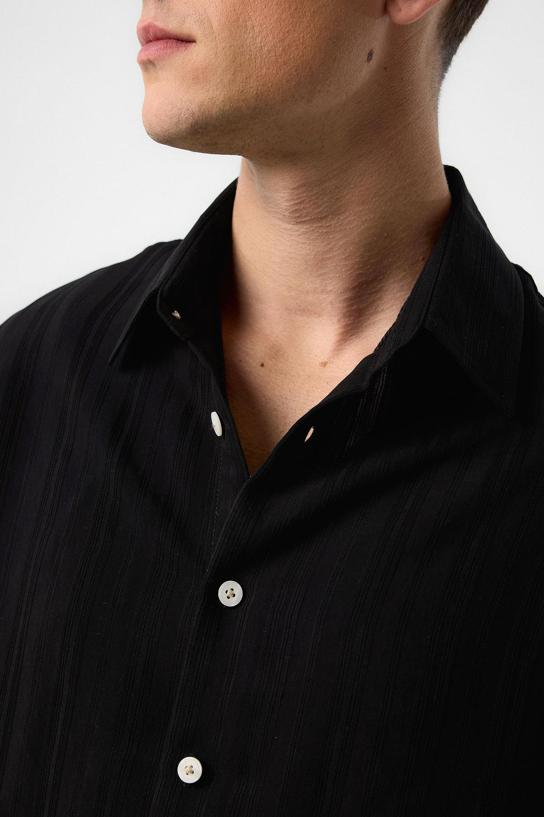 ANT Antioch Black Striped and Textured Men's Shirt - Grasse