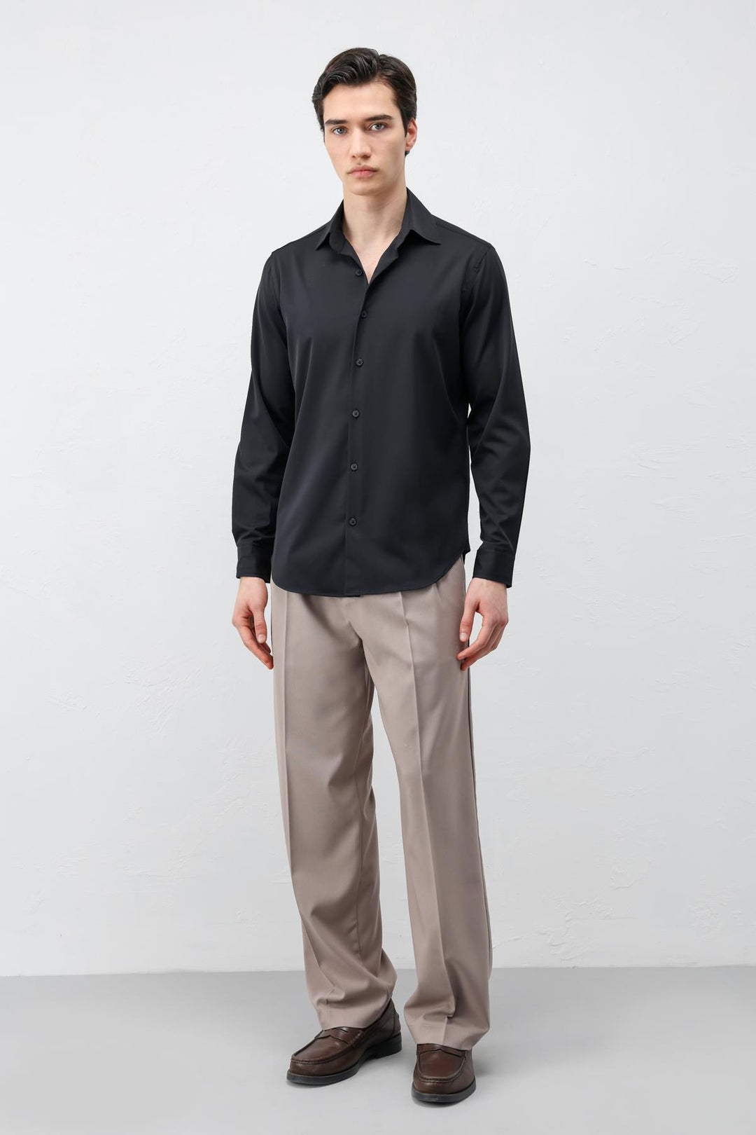 ANT Antioch Siyah Comfort Slim Erkek Gömlek - Cagnes-sur-Mer