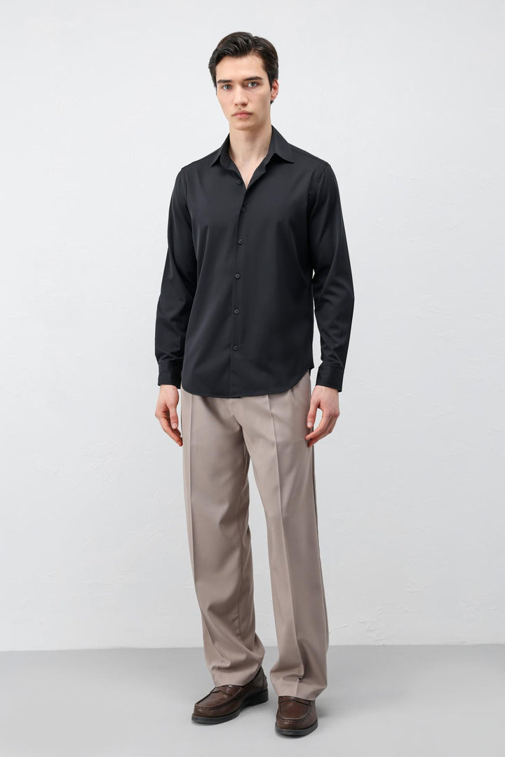 ANT Antioch Siyah Comfort Slim Erkek Gömlek - Cagnes-sur-Mer