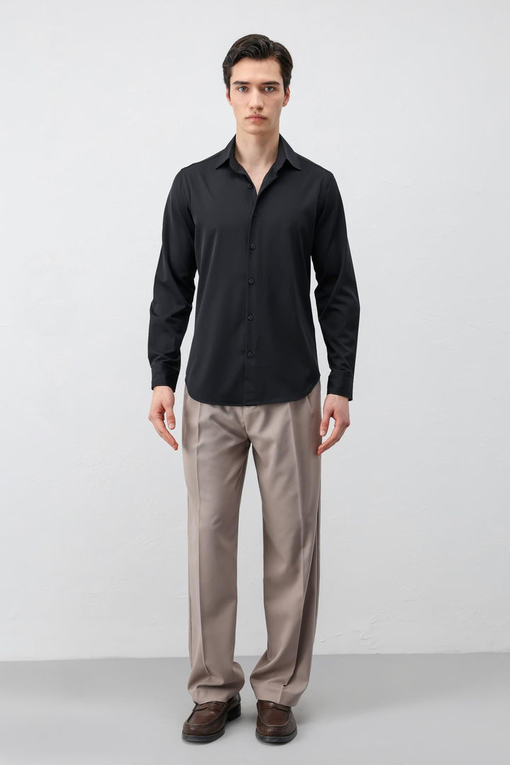 ANT Antioch Siyah Comfort Slim Erkek Gömlek - Cagnes-sur-Mer