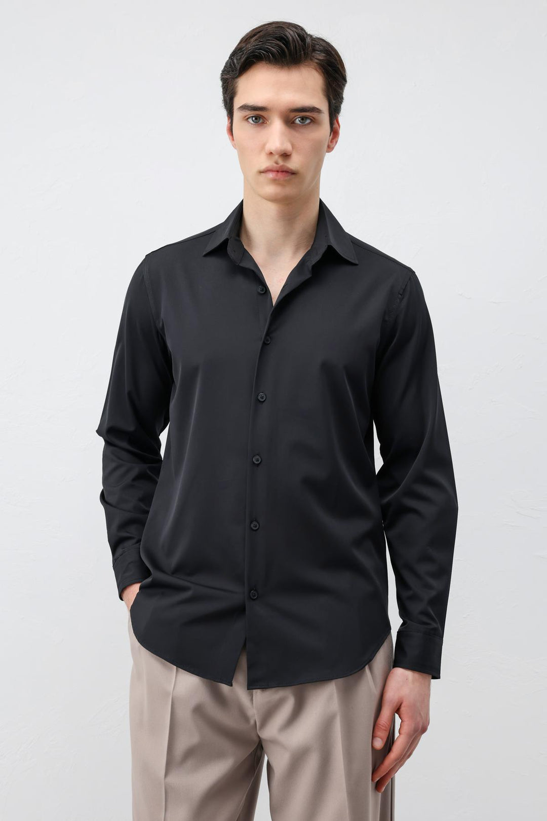 ANT Antioch Siyah Comfort Slim Erkek Gömlek - Cagnes-sur-Mer
