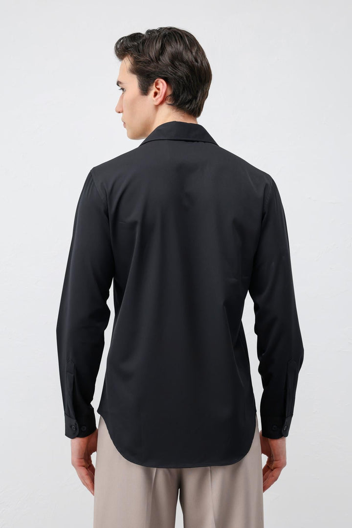 ANT Antioch Siyah Comfort Slim Erkek Gömlek - Cagnes-sur-Mer