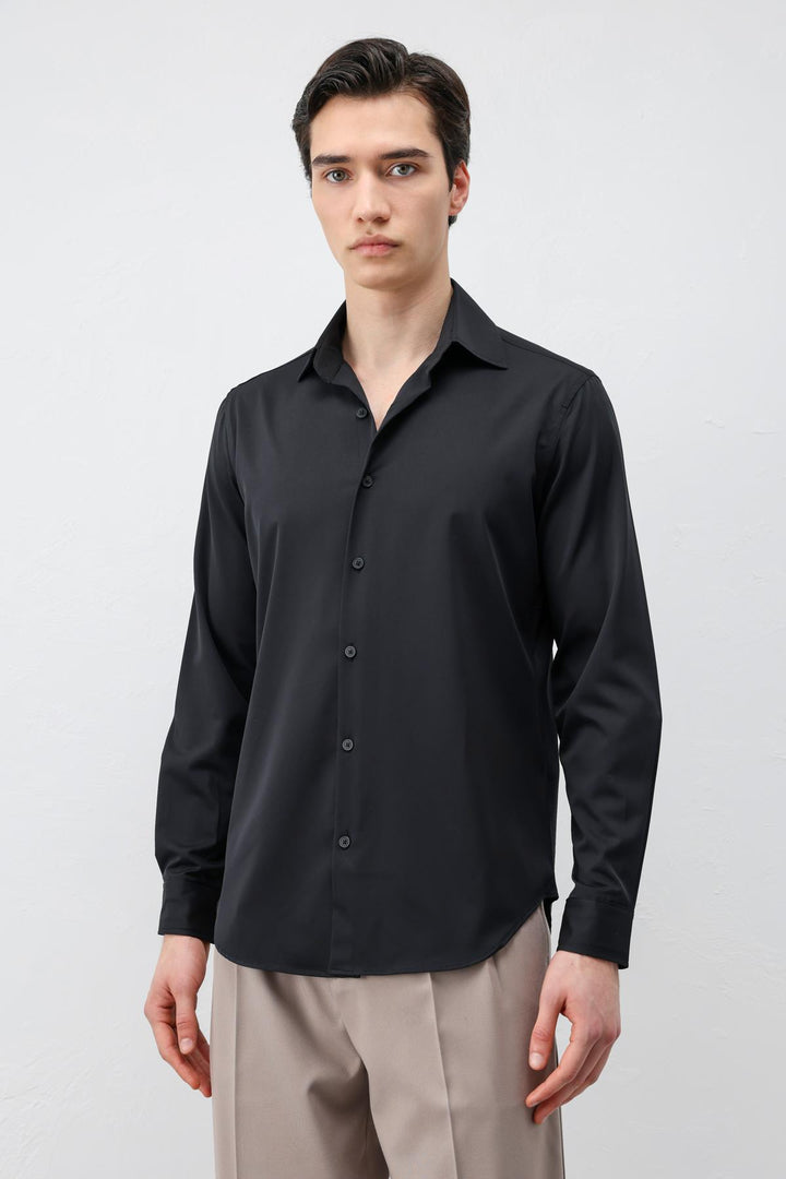 ANT Antioch Siyah Comfort Slim Erkek Gömlek - Cagnes-sur-Mer