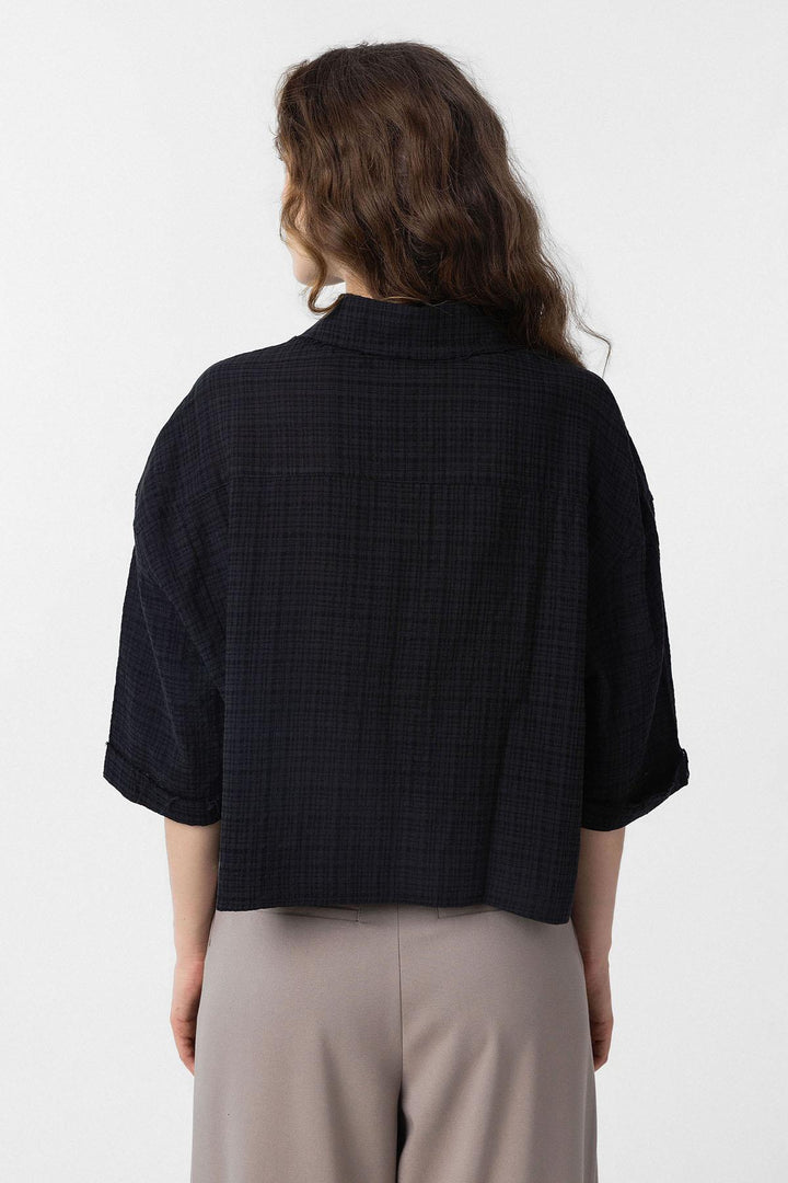 ANT Antioch Black Crop Textured Women's Shirt - Tottenham