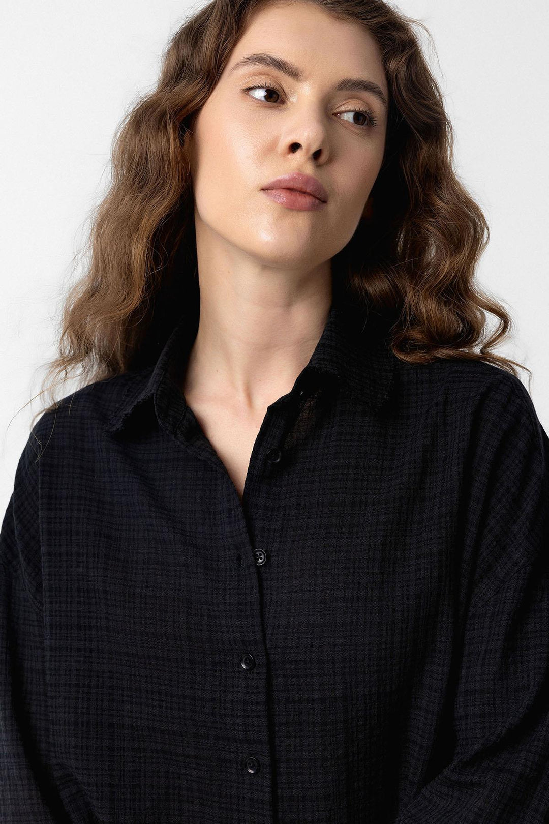 ANT Antioch Black Crop Textured Women's Shirt - Tottenham