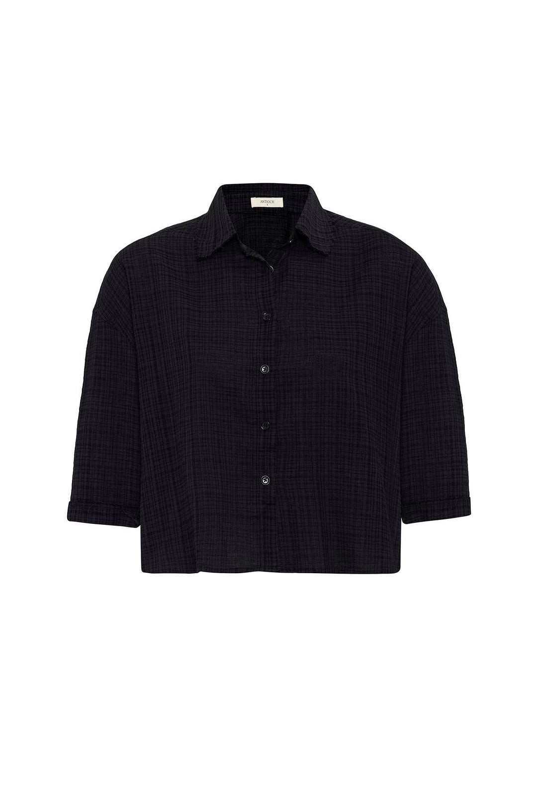 ANT Antioch Black Crop Textured Women's Shirt - Tottenham