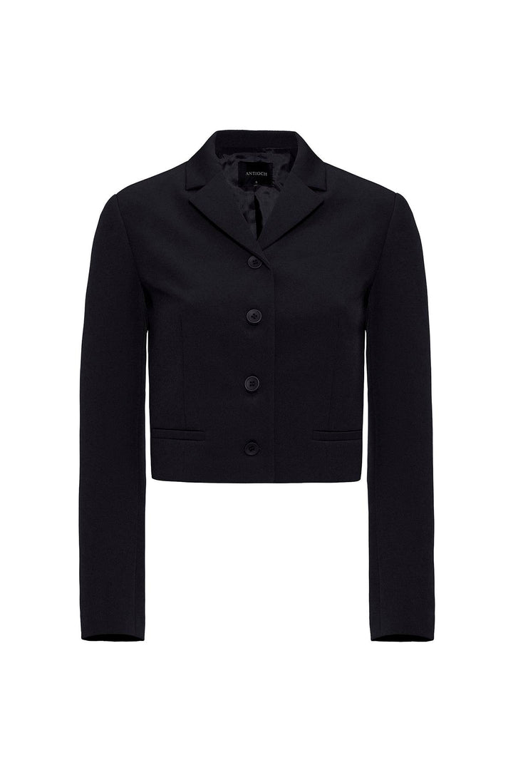 ANT Antioch Black Crop Women's Blazer Jacket - Maplewood