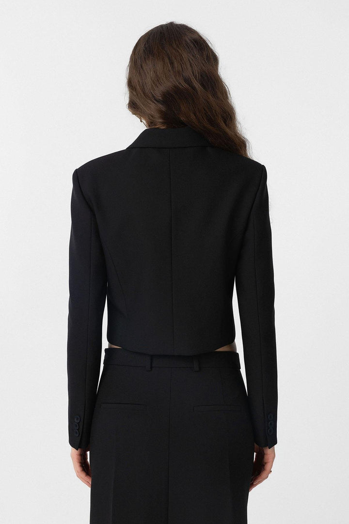 ANT Antioch Black Crop Women's Blazer Jacket - Maplewood