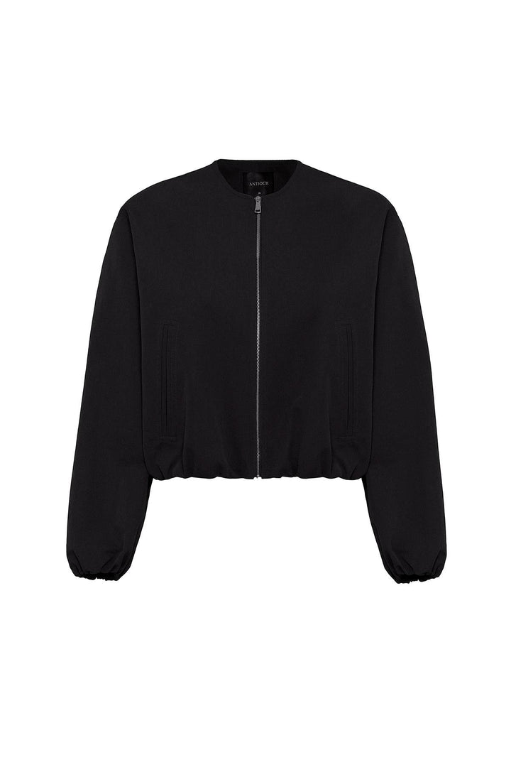 ANT Antioch Black Crop Women's Bomber Jacket - Irapuato