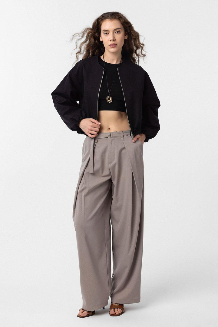 ANT Antioch Black Crop Women's Bomber Jacket - Irapuato