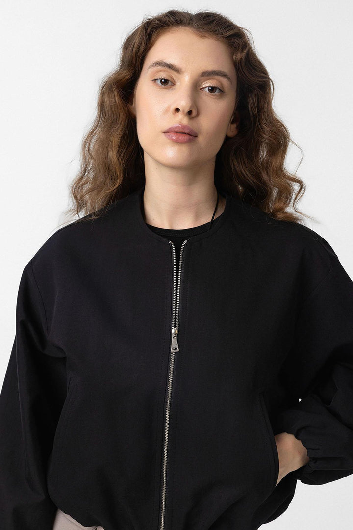 ANT Antioch Black Crop Women's Bomber Jacket - Irapuato